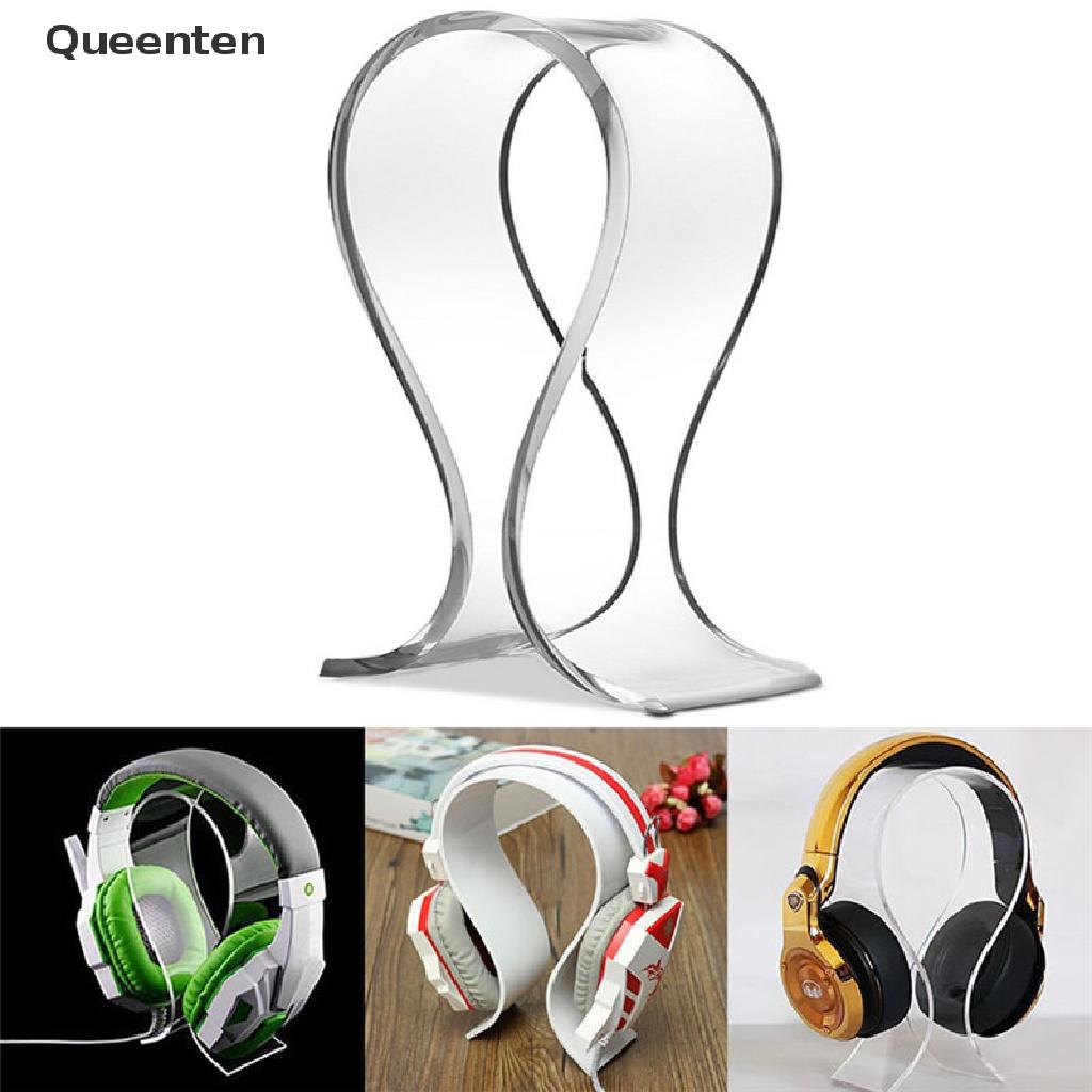 Queenten Acrylic Earphone Headset Desk Display Stand Hanger Holder For Headphone QT