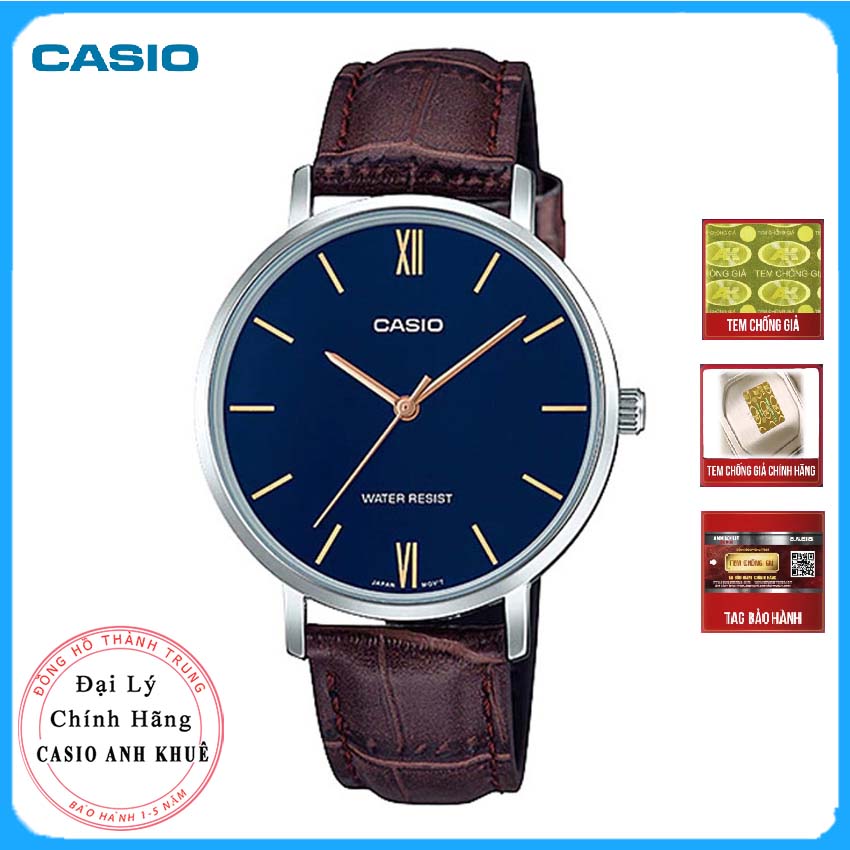 Đồng hồ Casio nữ dây da LTP-VT01L-2BUDF (34mm)
