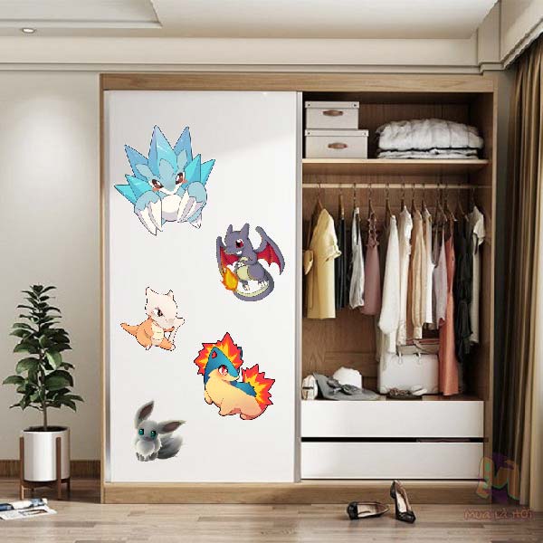 Miếng dán Stickers chủ đề Pokemon