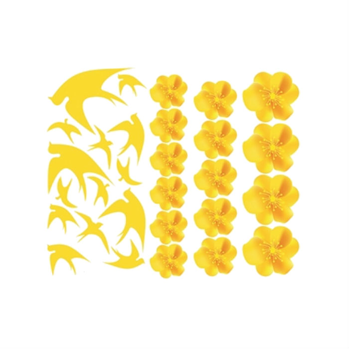 Decal Dán Tường Trang Trí Tết Hoa Mai Và Chim Én B