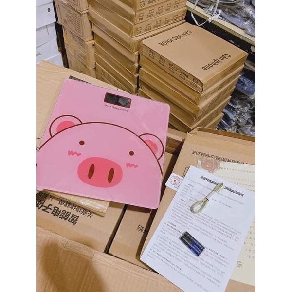 Cân Điện Tử Sức Khỏe Hình Lợn Màu Hồng Cực Xinh, Độ Chính Xác Cao(tặng kèm pin)