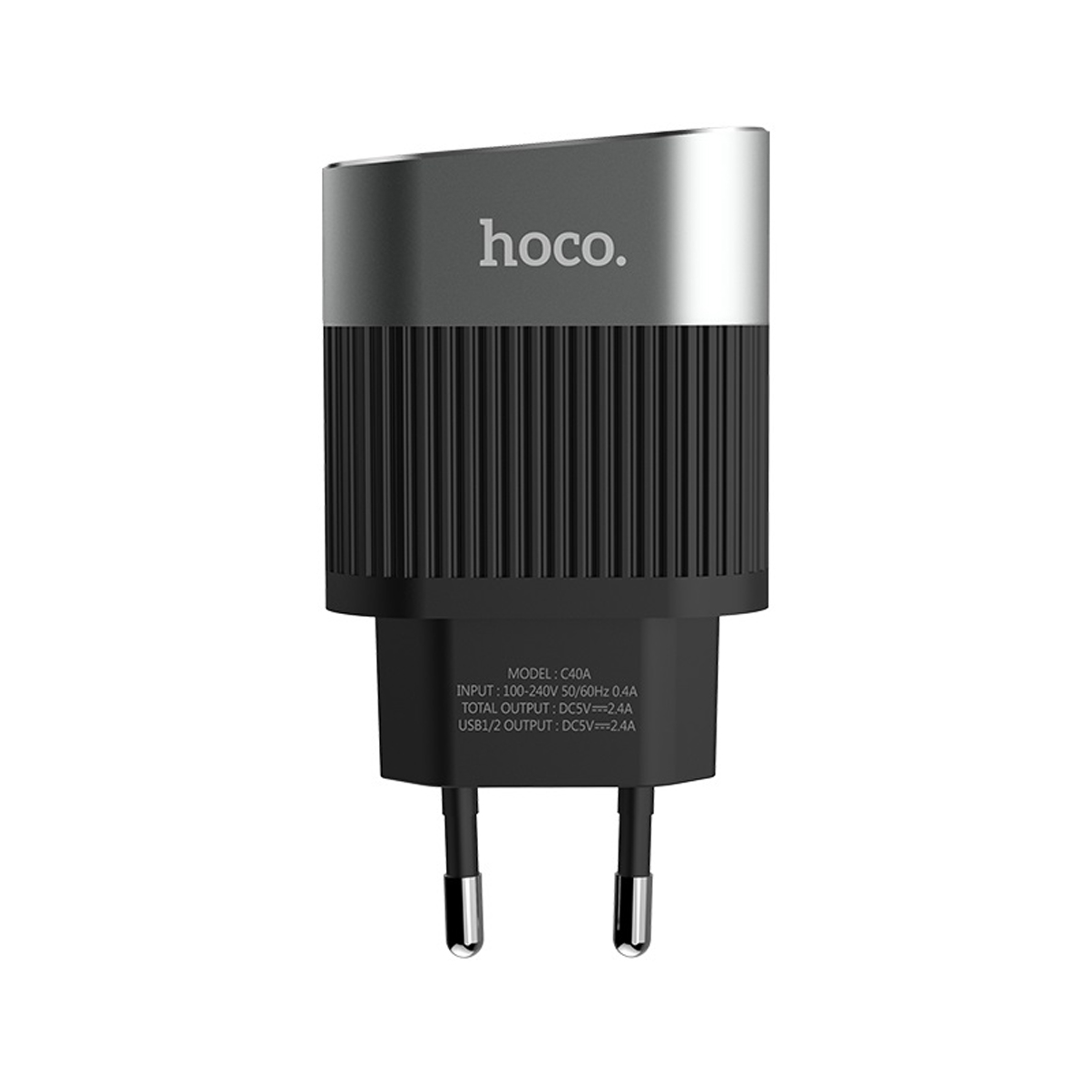 Củ Sạc Hoco C40A - 2 Cổng USB  - Tặng Kẹp Đầu Sạc Hình Thú Cute - Hàng Nhập Khẩu