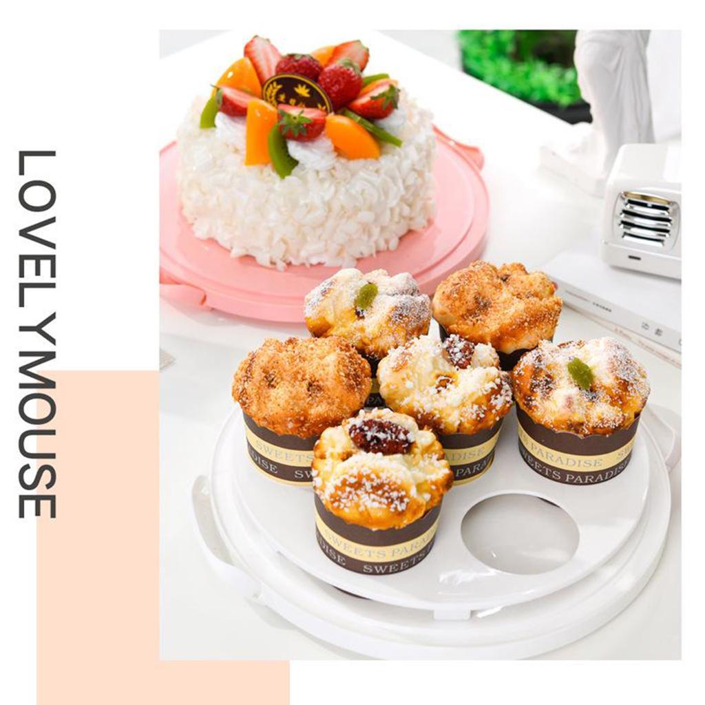 2X Cake Cupcake Muffin Carrier Holder 7 cup Server Clear