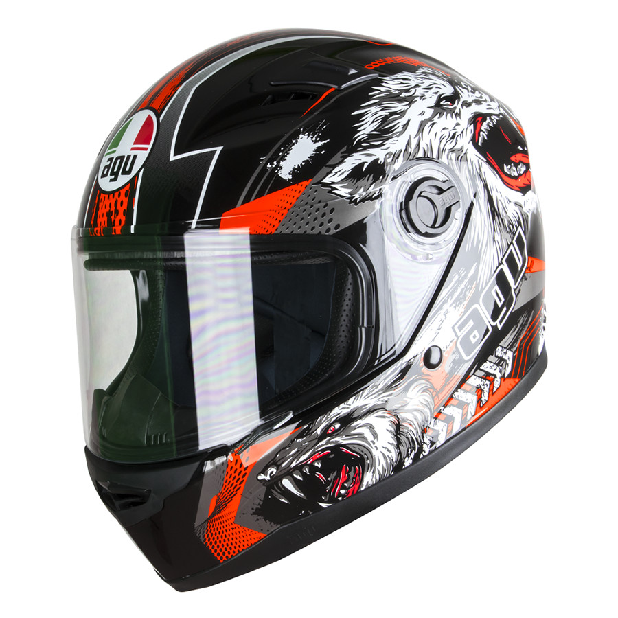 Mũ Bảo Hiểm Đẹp Fullface AGU Tem 39 Sói + Khăn Ninja + Tặng kèm túi đựng nón chống trầy