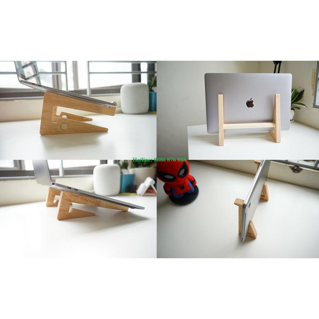 Giá kê macbook, Kệ laptop bằng gỗ cao su