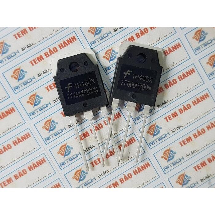 Combo 2 chiếc FF60UP20DN Diode Chỉnh Lưu Siêu Nhanh 60A/200V TO-3P- Hàng chính hãng