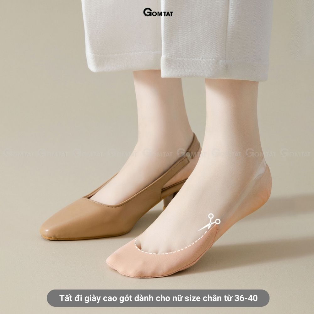 Tất đi giày cao gót có đệm cao su chống tuột gót chân, tất vô hình chất liệu cotton có đệm êm chân - CAOGOT-SUX-1102