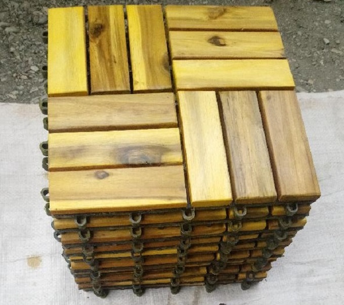 Thùng ván gỗ lót sàn 12 nan - vàng chanh