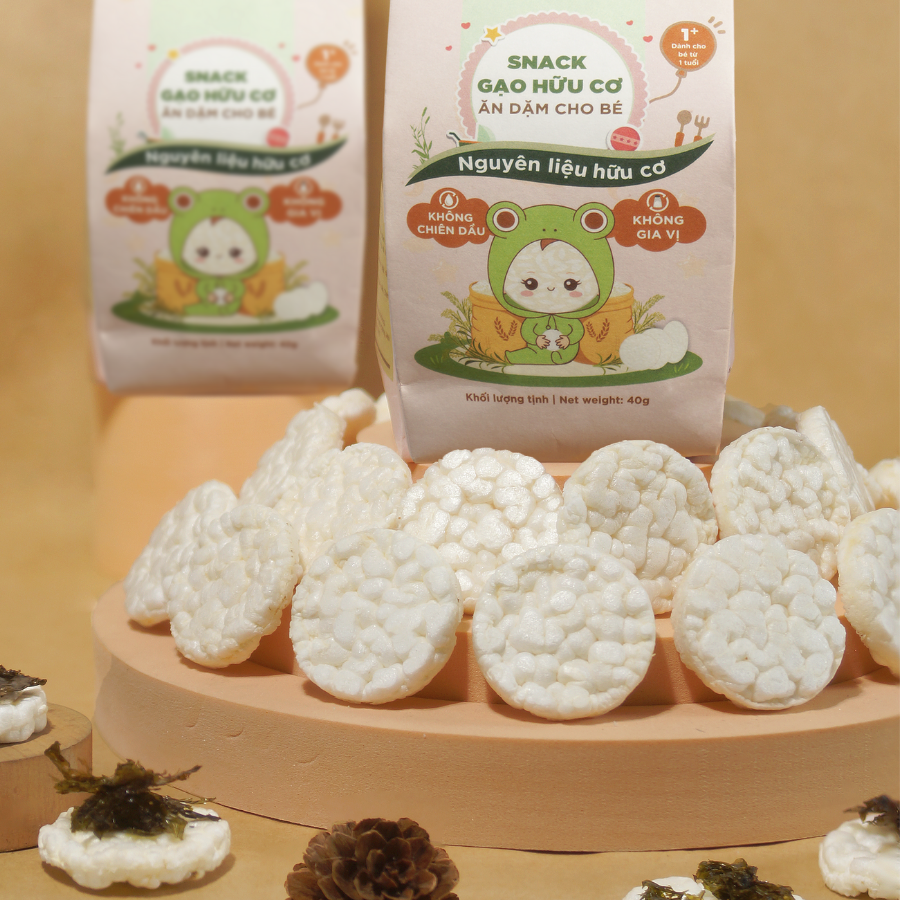 Hình ảnh Bánh snack ăn dặm hữu cơ cho bé GUfoods - Thành phần gạo organic, Không gia vị, Dễ Tiêu hoá, Phù hợp cho bé từ 1 tuổi