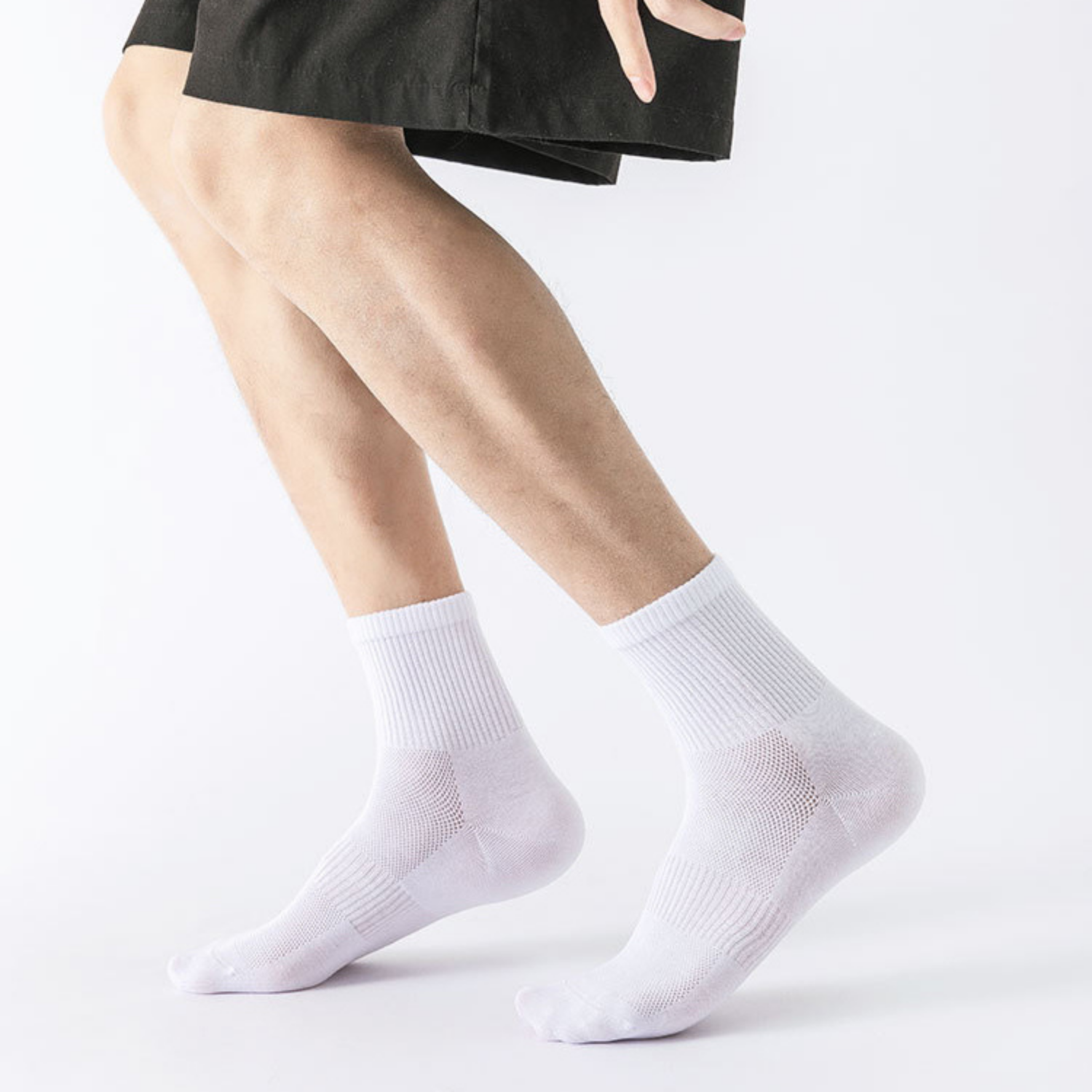 Tất nam nữ cổ trung thiết kế thoáng khí, vớ trơn cổ lửng unisex chất liệu cotton êm mềm đi mát - KLB-TRONLUNG-GANTAM