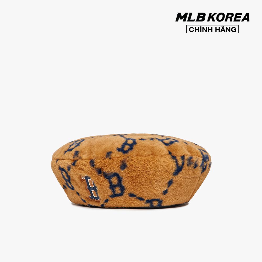 MLB - Nón beret lông in họa tiết monogram thời trang 3ACB