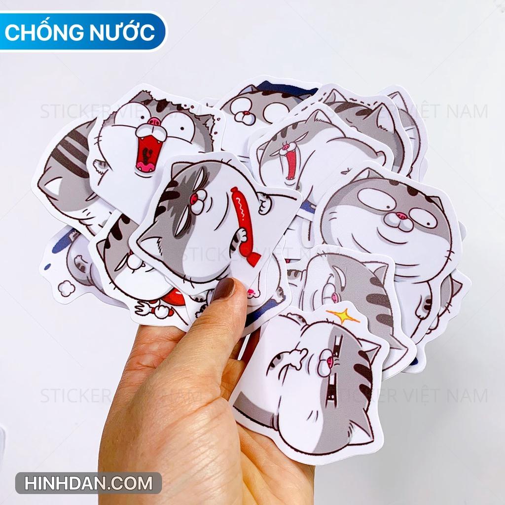 Sticker in hình Mèo Ami Ngộ Nghĩnh - Dán Trang Trí - Chất Liệu PVC Cán Màng Chất Lượng Cao Chống Nước, Chống Nắng, Không Bong Tróc Phai Màu