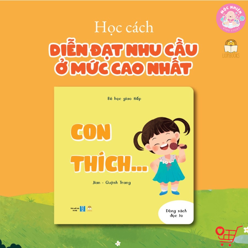 Sách - Bộ Bé Học Giao Tiếp 4 cuốn - Bồi cứng & Song ngữ Việt - Anh - Lionbooks