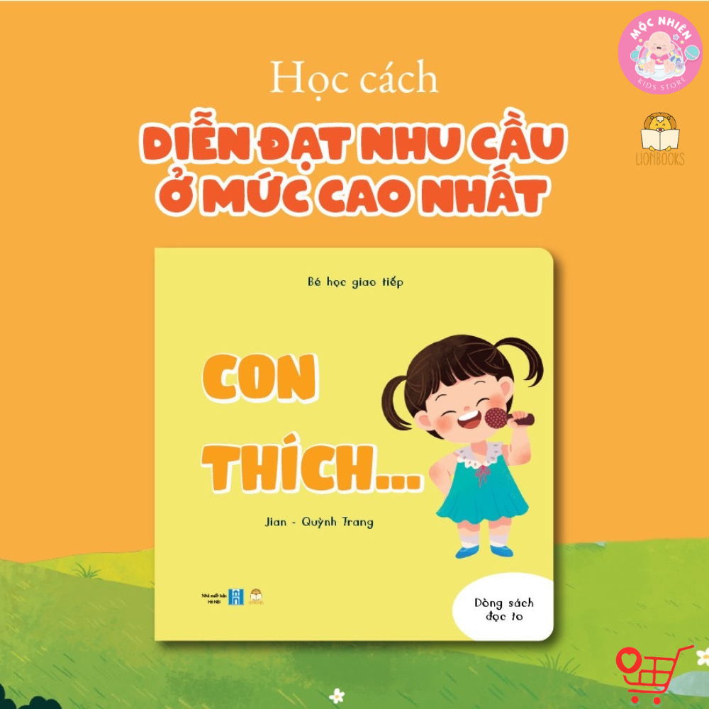 Sách - Bộ Bé Học Giao Tiếp 4 cuốn - Bồi cứng &amp; Song ngữ Việt - Anh - Lionbooks