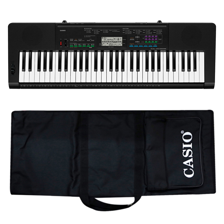 Bộ Đàn Organ Casio CTK-3400 Kèm AD Giá Nhạc Và Bao