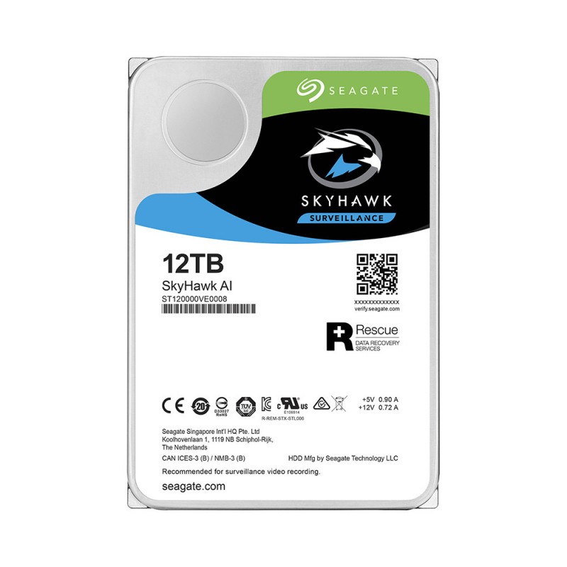 Ổ Cứng Camera HDD Seagate SKYHAWK AI 12TB/3.5/7200rpm ST10000VE0004 - Hàng Chính Hãng