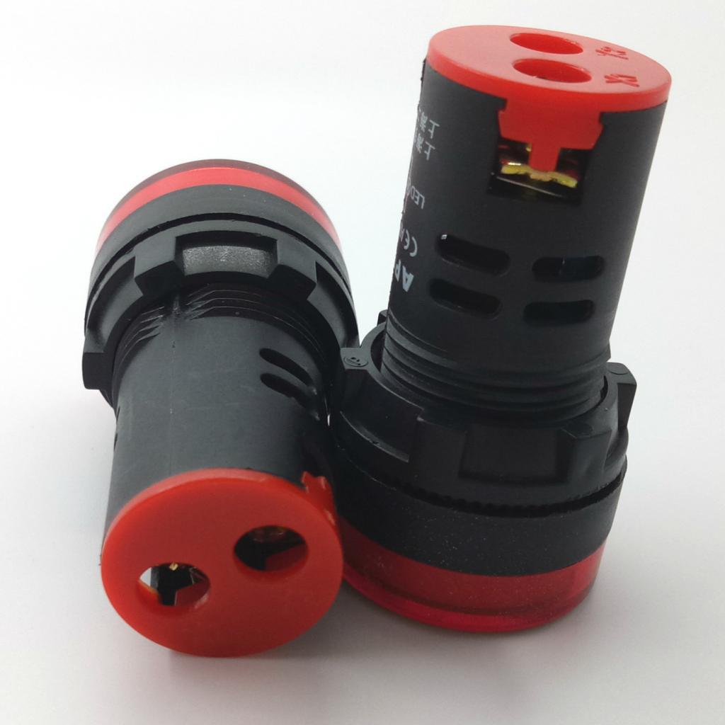 3X LED Signal Indicator Light AC 220V Panel Mount Lamp Red Green Yellow