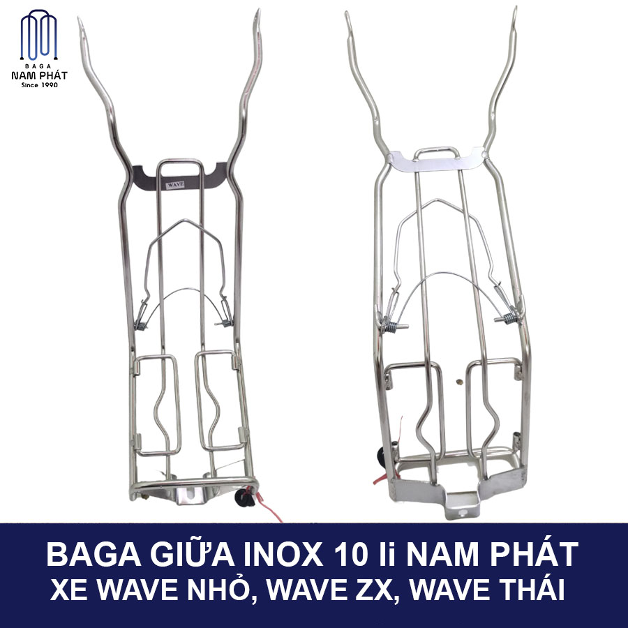 Baga giữa 10 li Wave Alpha Đời Đầu 110, Wave ZX, Wave Thái Inox / 7 Màu  Nam Phát