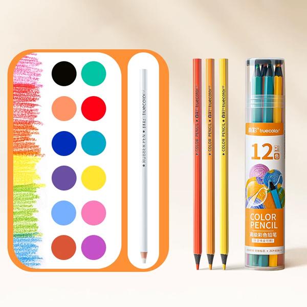Hộp 12 Bút Chì Màu Tẩy Được - Truecolor ZCP-933A