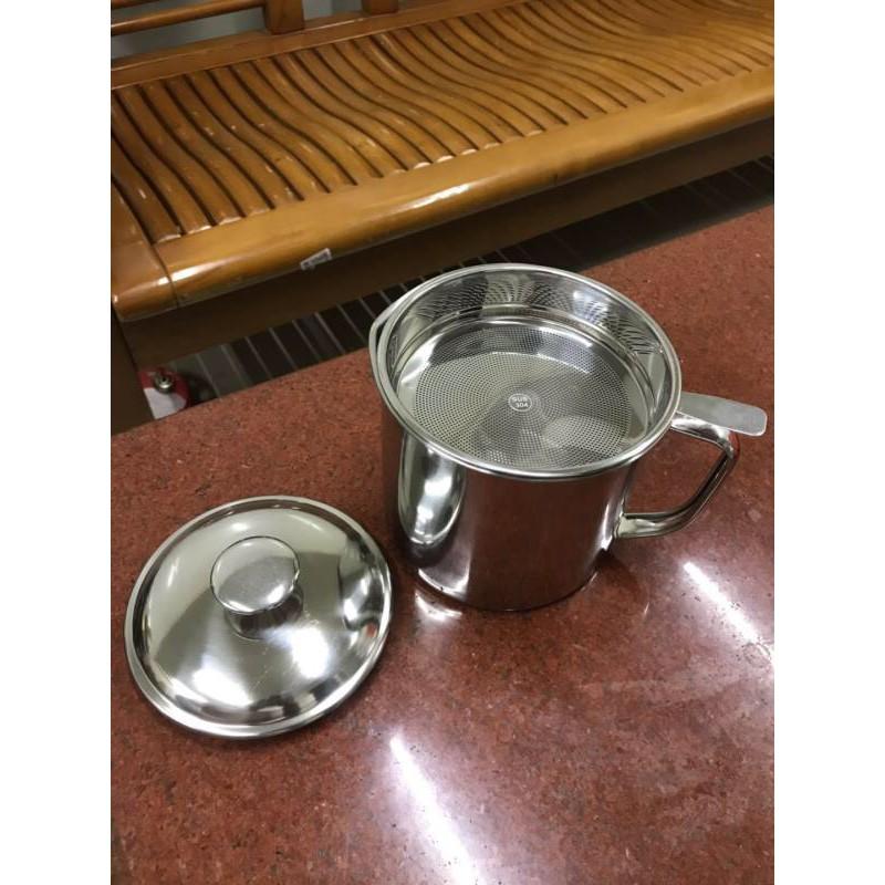 Bình Lọc Dầu Ăn Có Lưới Lọc Cặn bằng INOX 304 Lọc Dầu Ăn Xả Bỏ Cặn, Chứa Đựng Dầu Mỡ Lọc Cặn Dầu Chiên
