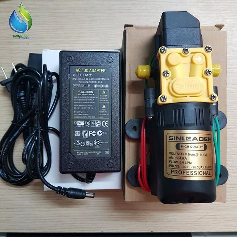 Bộ phun sương 10 béc đơn cam xài ống 8mm kèm bơm đơn tăng áp