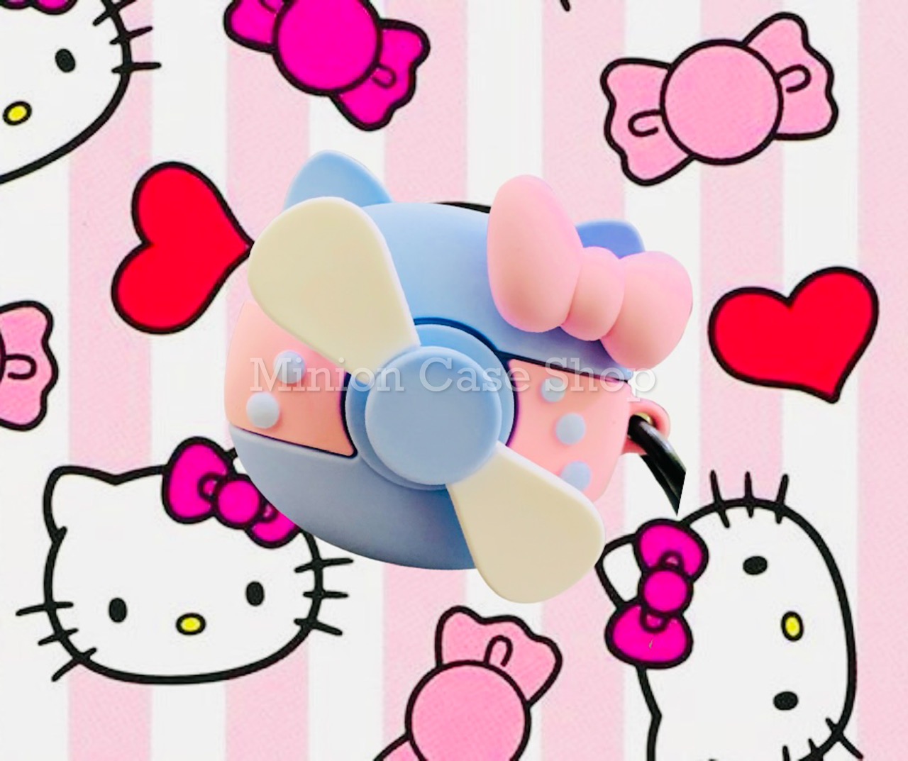 Case bảo vệ dành cho Airpods 3 Chong chóng Hello Kitty chất liệu silicon 3d cao cấp