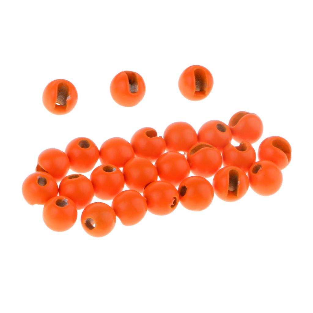75pcs Tungsten Slotted Fly Tying Beads Nymph Head Eyes Round Ball Beads 2.8mm