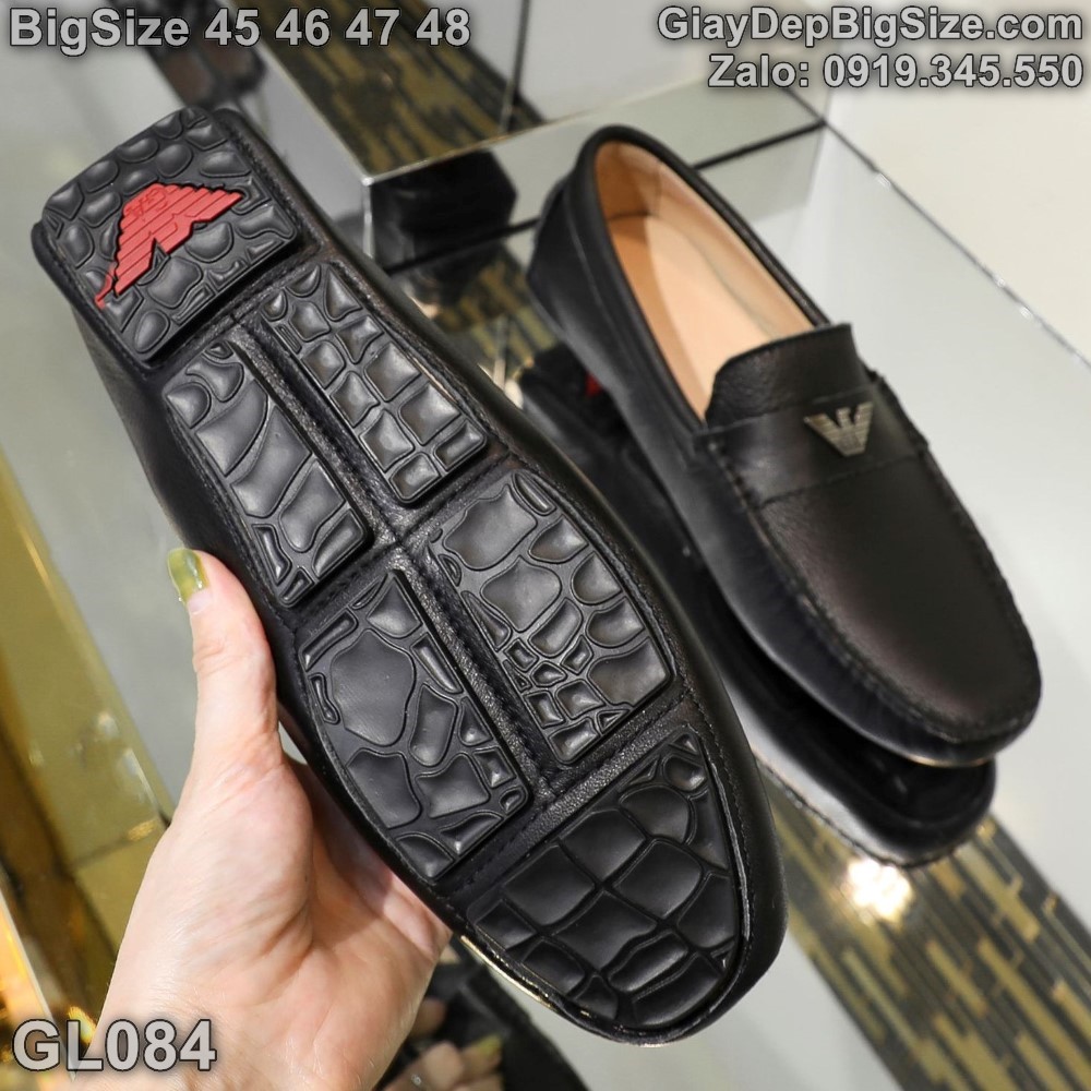 Giày mọi da đóng thủ công, giày lười cỡ lớn 45 46 47 48 cho nam cao to chân ú bè. Big size handmade shoes for wide feet