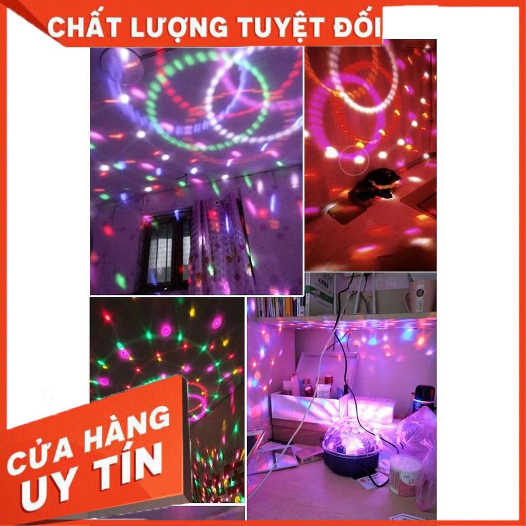 Đèn LED quả cầu cảm ứng xoay pha lê 7 màu nhấp nháy theo nhạc - Đèn vũ trường cảm ứng 7 màu cao cấp