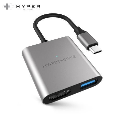 Cổng Chuyển Hyperdrive 3 in 1 HDMI 4K Usb-C Cho Macbook,PC,Devices - Hàng Chính Hãng