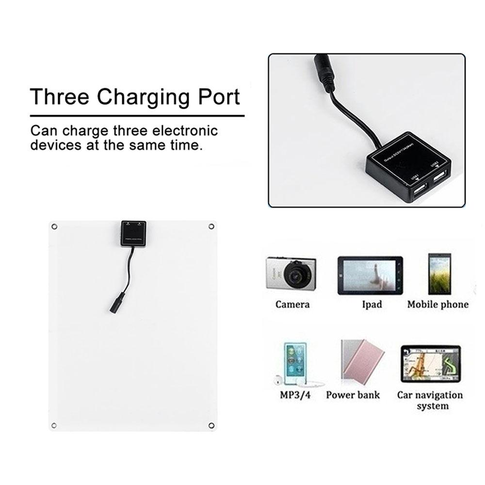 Bộ Bảng Điều Khiển Năng Lượng Mặt Trời Đơn Tinh Thể 18V / 15W Cổng Usb Kép Không Thấm Nước Với Bộ Điều Khiển 12 / 24V