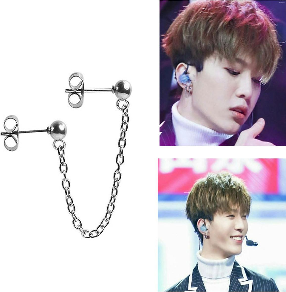 Bông tai unisex sợi mắt xích style unisex