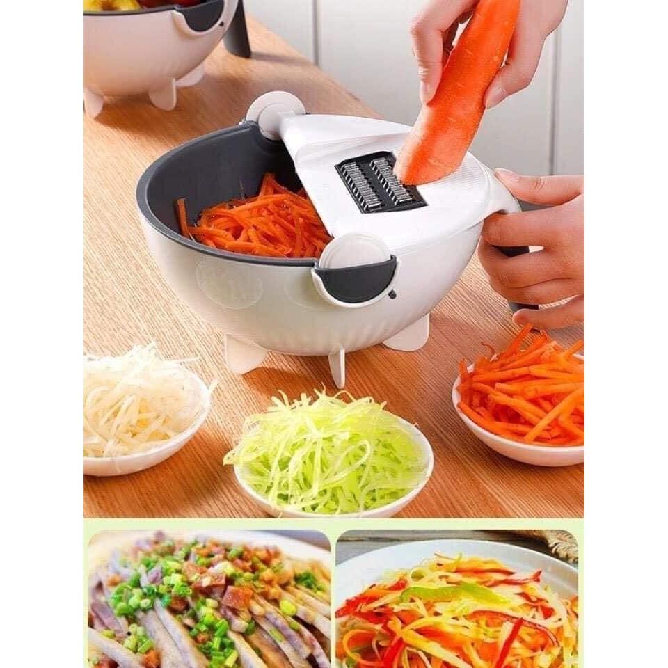 Dụng cụ bào cắt gọt rau củ quả đa năng kèm rổ 9in1