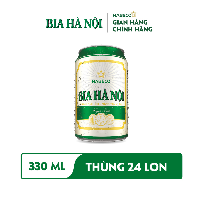 Bia Hà Nội Nhãn Xanh Khuyến mại hè  - Thùng 24 lon 330ml