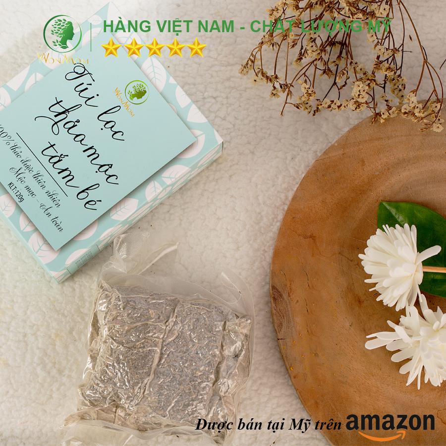 Túi lọc thảo mộc tắm bé ngăn ngừa rôm sảy, dưỡng da và tóc bé mềm mại Wonmom 120g