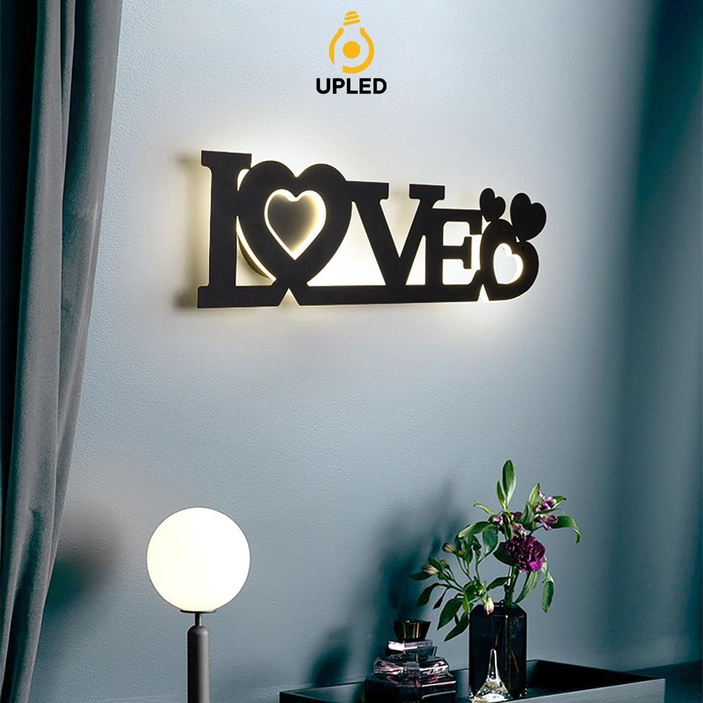 Đèn ngủ treo tường decor UPLED hình chữ HOME LOVE trang trí không gian phòng khách