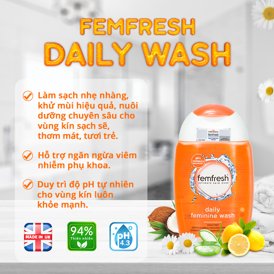 [COMBO]  Bộ Đôi Dung Dịch Vệ Sinh Phụ Nữ Femfresh Daily Wash 150ml &amp; Xịt Thơm Mát Khử Mùi &quot;Cobe&quot; Femfresh Active Deodorant 125ml