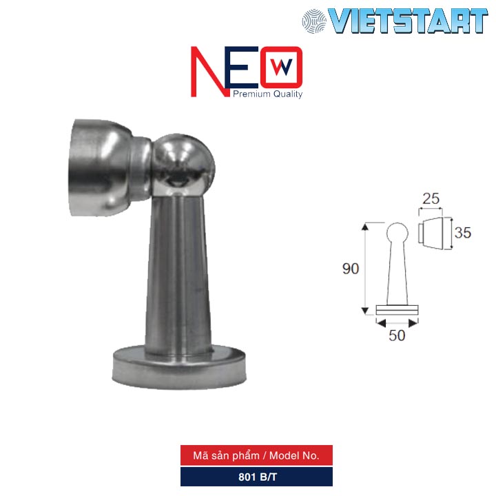 Hít cửa chống đập inox-chặn cửa nam châm Newneo cao cấp