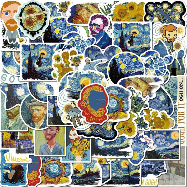 Sticker dán cao cấp DANH HỌA VAN GOGH Cực COOL ms#77