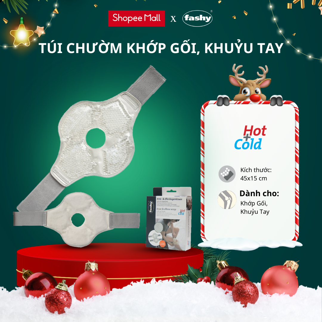 Túi chườm nóng lạnh giảm đau khớp gối, khuỷu tay Fashy nhập khẩu 100% từ Đức, tiêu chuẩn chất lượng Châu Âu giúp giảm sưng, bầm dùng lò vi sóng