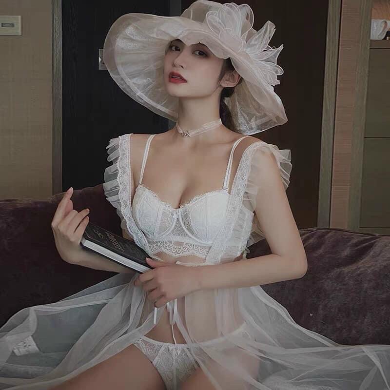 Bộ Lót Ren Quảng Châu Cao, Mút Tại Thỏ Mỏng, Có Gọng, Mẫu Siêu Đẹp