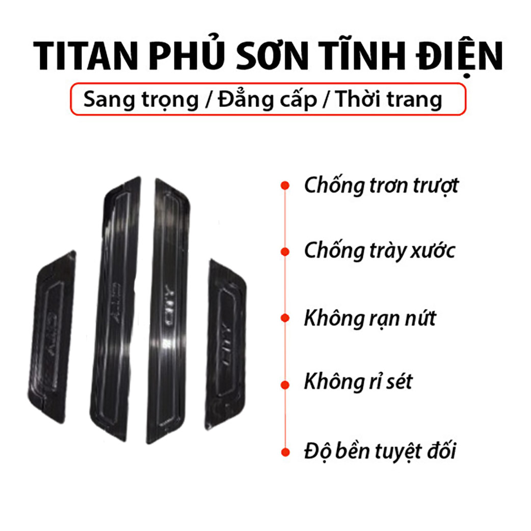 Ốp bậc cửa Titan dành cho xe ô tô HONDA CITY - Hàng Chính Hãng TDVN