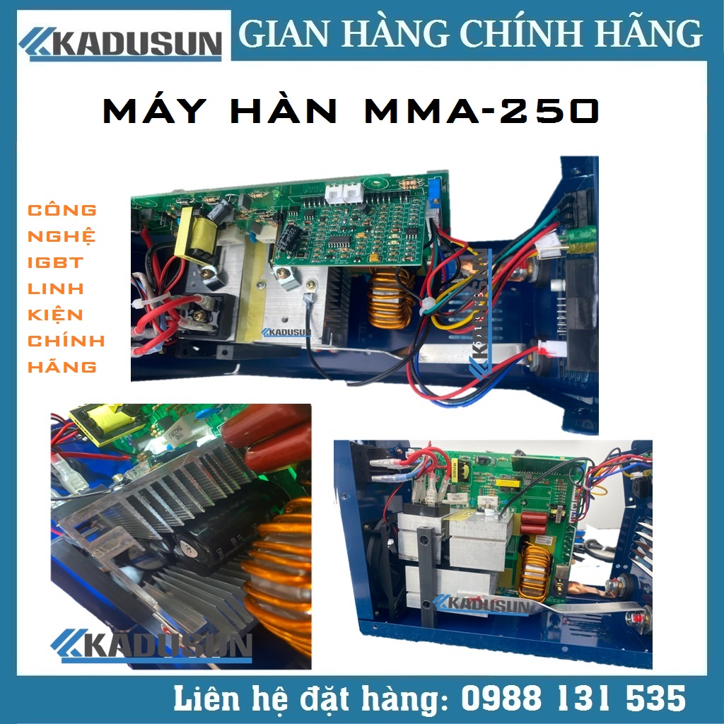 MÁY HÀN ĐIỆN TỬ KADUSUN MMA-250 Hàn Que 2.0- 4.0 Công Nghệ VRD, IGBT INVERTER.. Linh kiện Japan