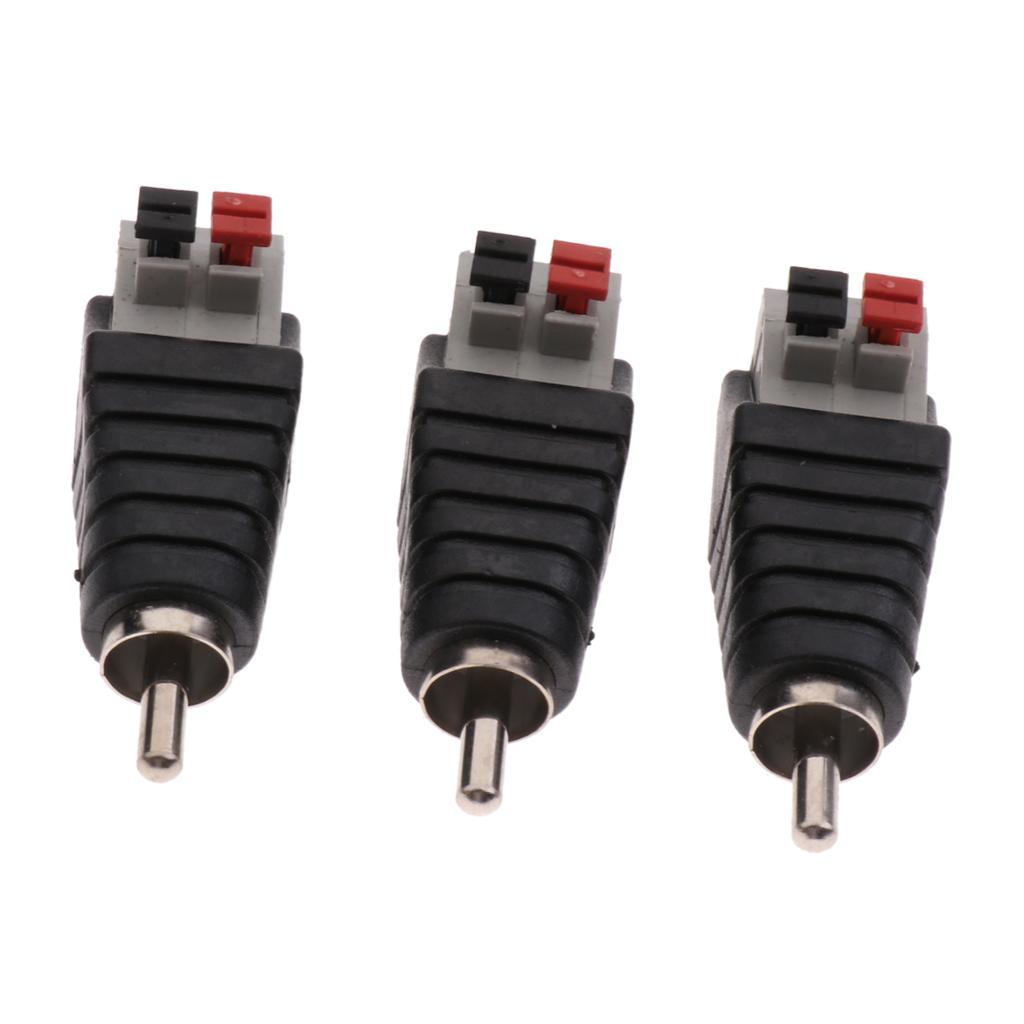 3pcs Phono RCA Male To Female Plug TO AV Screw Terminal Video AV Aapter