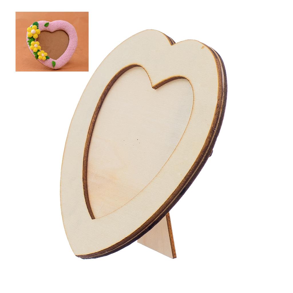 Wooden Unfinished LOVE HEART Photo Frame DIY Picture Frame Art Kids Craft