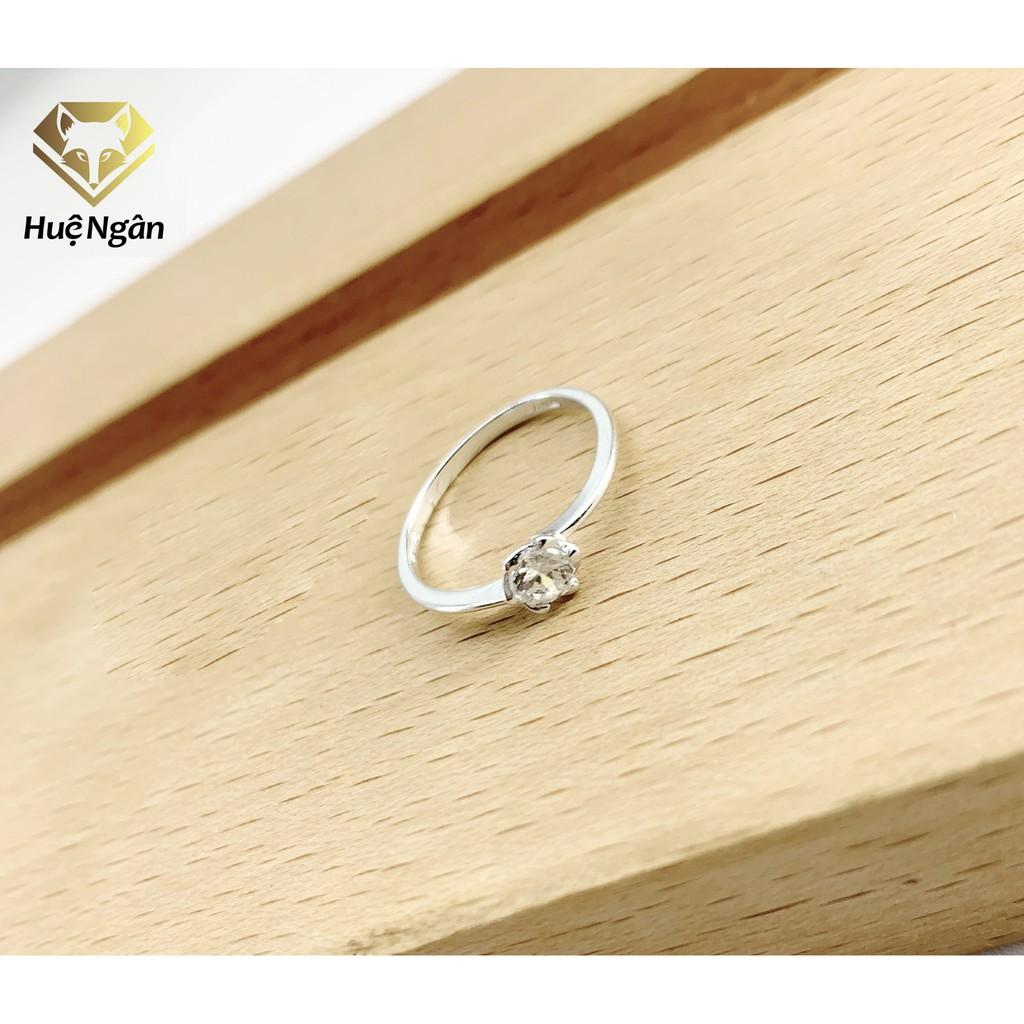 Nhẫn bạc Ý 925 Huệ Ngân - Một viên đá đơn giản xinh xắn TJ021