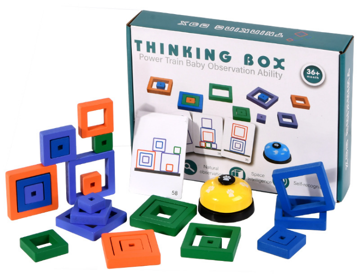 Trò chơi tương tác,đồ chơi gỗ phát triển trí tuệ cho bé,game thinking box rèn tư duy logic cho trẻ từ 3 tuổi-Dochoigiatot