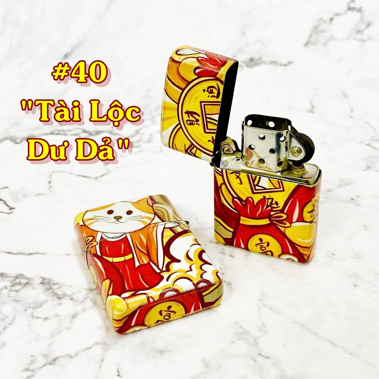 Hột Quẹt Bật Lửa phiên bản nhật hình mèo may mắn "Tài Lộc Dư Dả" H40
