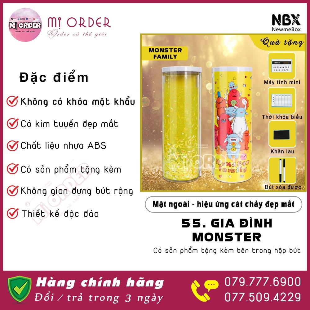 [Hộp bút Không MK + Có kim tuyến]Gia đình Monster