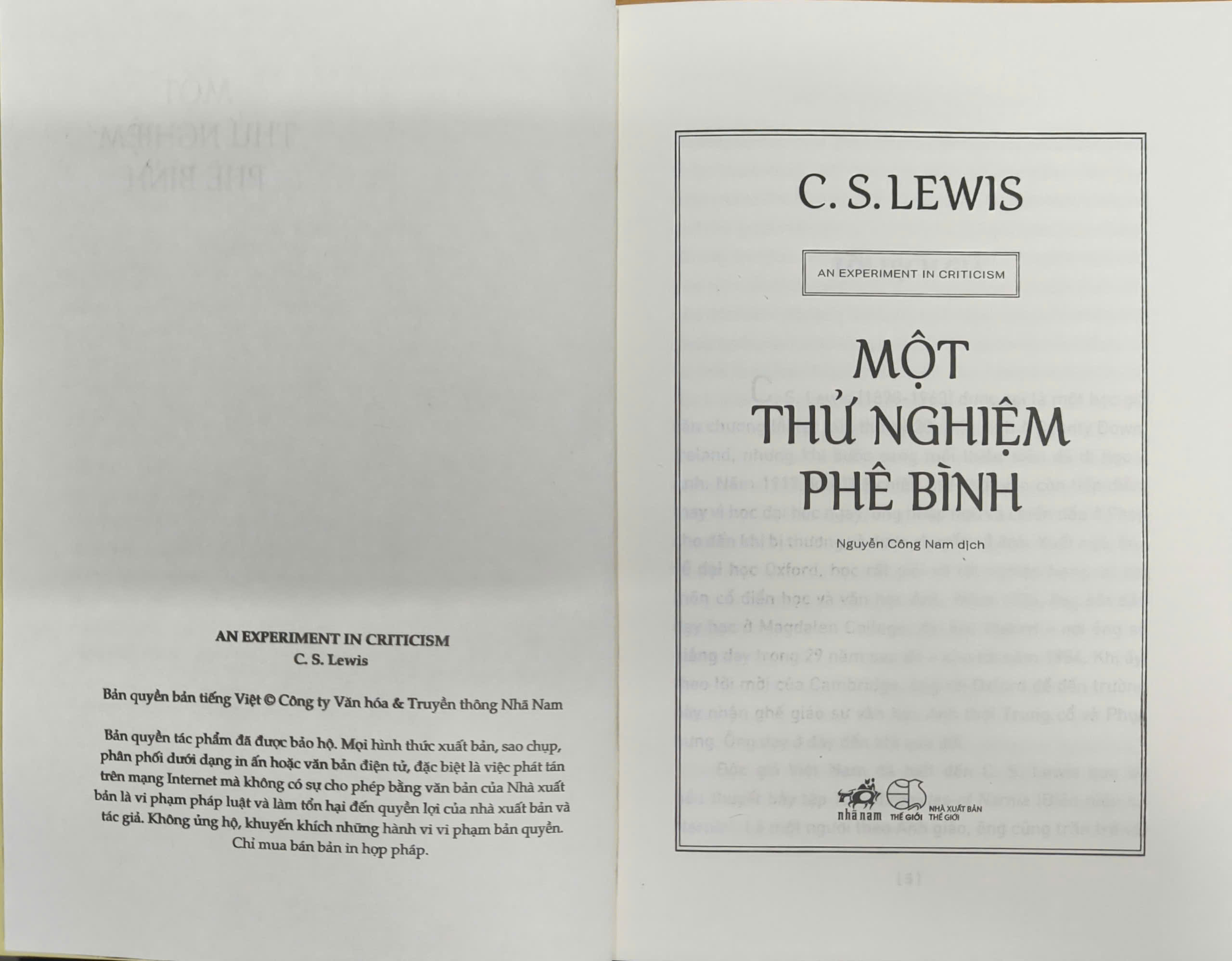Sách - Một thử nghiệm phê bình (C.S.Lewis) (Nhã Nam Official)